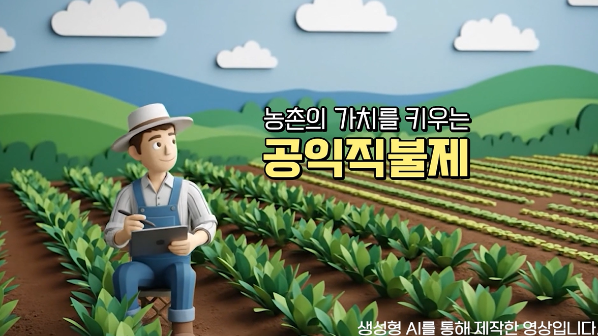 농촌의 가치를 키우는 공익질불제 썸네일입니다. 생성형 AI를 통해 제작한 영상합니다.